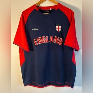 VTG Umbro England Futboll Soccer Men’s Jersey Sweatshirt Embroidered L/XL WOW